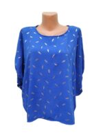 Tricou dama  cu frunze aurii - elegant,  PFP46 - Unica (L-XXL)