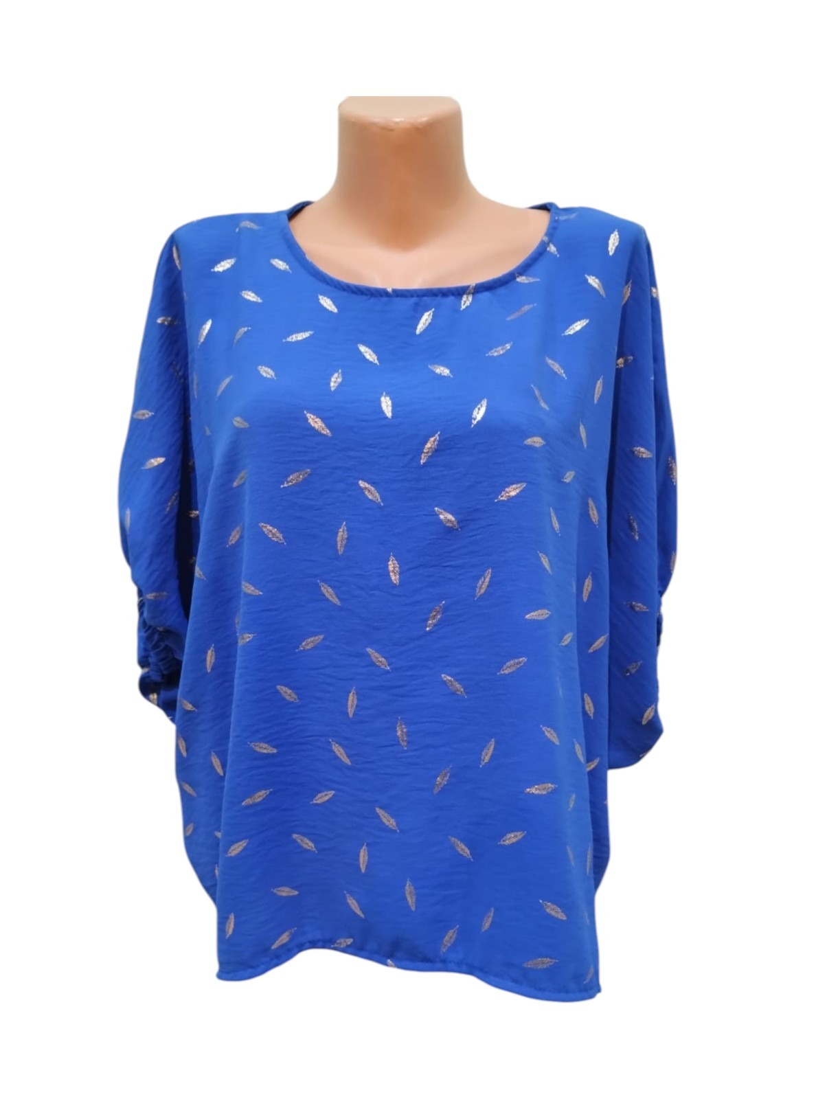 1 Tricou dama cu frunze aurii - elegant, PFP46 - Unica (L-XXL) - imagine 1