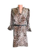 Rochie dama subtire lunga - animal print , Maro deschis - PFP42, Marime unica(S-XL)