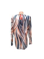 Bluza dama multicolor in dungi portocaliu, PFP49 - imagine 2