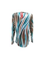 Bluza dama multicolor in dungi verde, PFP50 - imagine 3
