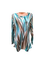 Bluza dama multicolor in dungi verde, PFP50