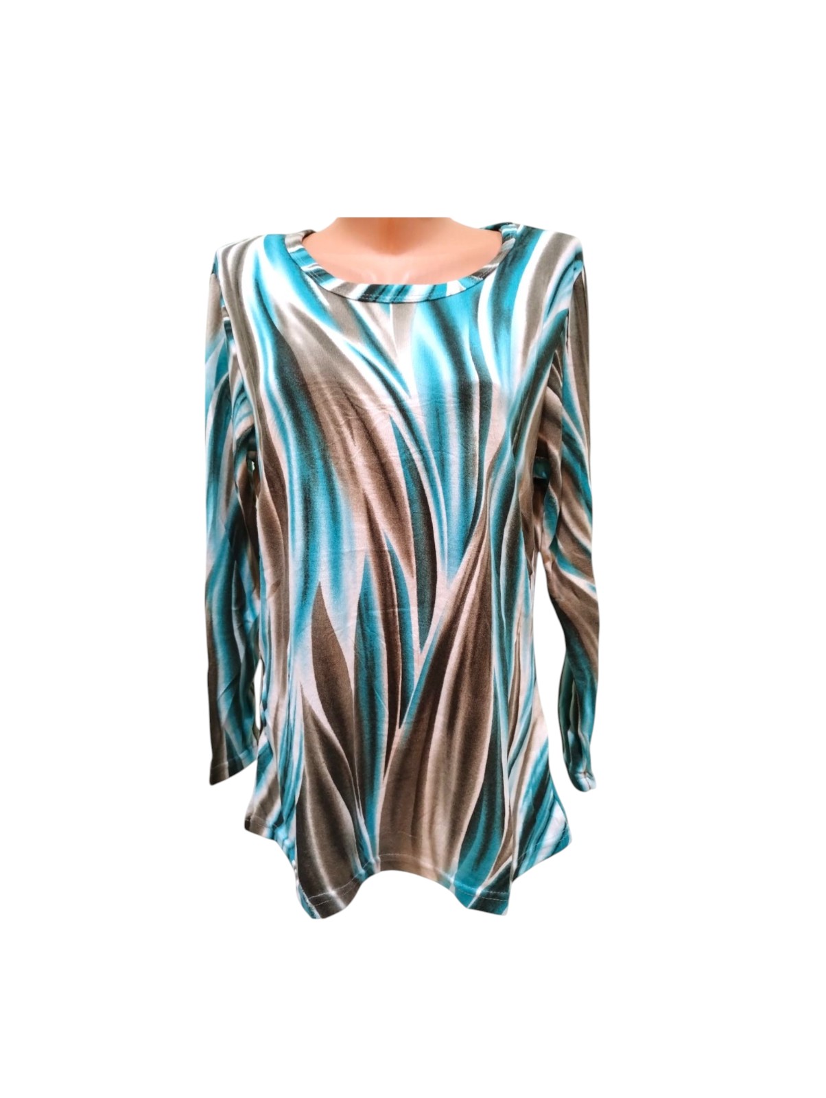 50-Photoroom Bluza dama multicolor in dungi verde, PFP50 - imagine 1