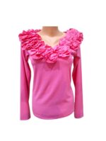 Bluza roz cu trandafir, PFP75 - Marime universala (S/M)